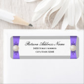 ラベンダー&グレーパールリ結婚ボン ラベル (インサイチュ)