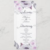 ラベンダー&グレーフローラリース結婚式 プログラム (正面/裏面)