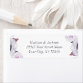 ラベンダー&グレー結婚フローラ差出人住所 ラベル (インサイチュ)