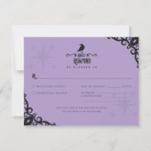 ラベンダー ゴシック ウィッチー ハロウィン RSVP カード (裏面)