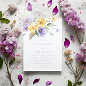 ラベンダー&サンシャインフローラサマー結婚ズ 招待状