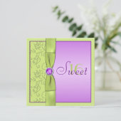 ラベンダー&シャルトリュースSweet sixteen招待状 招待状 (スタンド正面)