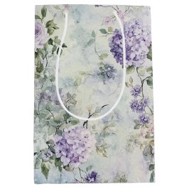 ラベンダー シャワープレゼント 美しい花 ミディアムペーパーバッグ