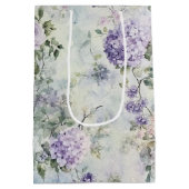 ラベンダー シャワープレゼント 美しい花 ミディアムペーパーバッグ (裏面)