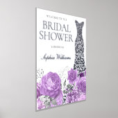 ラベンダー&シルバーブライダルシャワーラージウェルカムサイン 箔ポスター (レイダウン)