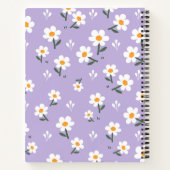 ラベンダー シームレス ダイシー フローラル パターン ノートブック (裏面)