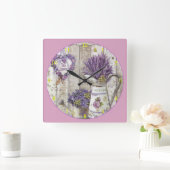 ラベンダー スクエア壁時計 (ホーム)