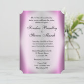 ラベンダー ストライプ 結婚式招待状 5"x 7" 招待状 (スタンド正面)