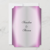 ラベンダー ストライプ 結婚式招待状 5"x 7" 招待状 (裏面)