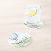 ラベンダー ストライプ 風船 花 ブライダル シャワー コースター (側面)