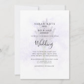 ラベンダー スプラッシュ フラワーノー 親リスト 結婚式 招待状 (正面)