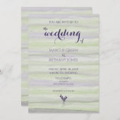 ラベンダー＆セージ水彩ウェディング招待状 招待状 (正面/裏面)