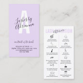 ラベンダー ソフト パープル まつげエクステ アフターケア 名刺 (正面/裏面)