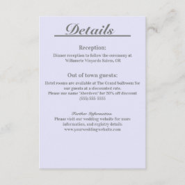 ラベンダー　タイムレスエレガンス　詳細案内カード エンクロージャーカード