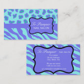 ラベンダー&ターコイズゼブラ&チータスキンカスタム 名刺 (正面/裏面)
