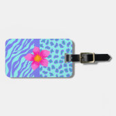ラベンダー&ターコイズゼブラ&チータピンクフラワー ラゲッジタグ (正面横)