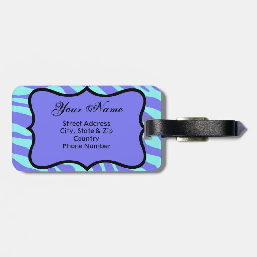 ラベンダー&ターコイズゼブラ&チータピンクフラワー ラゲッジタグ (裏面横)