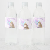 ラベンダー ターコイズ ゴールドの誕生日王女 ペットボトルラベル (ボトル)