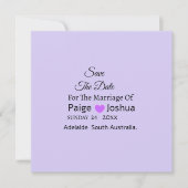 ラベンダー ツイスト モダン タイポグラフィー ウェディング シーズンカード (正面)