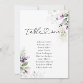 ラベンダー テーブル ナンバー 1 席次表 カード (正面)