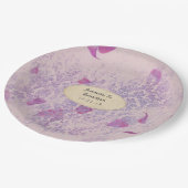ラベンダー ディストレス ドマスク ウェディング ペーパープレート (アングル)