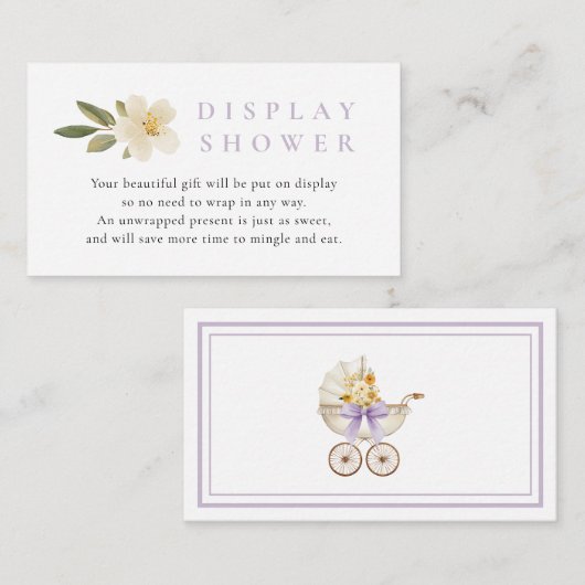 ラベンダー ディスプレイ シャワー カード | ビンテージ プラム シャワー (正面/裏面)