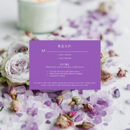 ラベンダー ディナーオプション ウェディング RSVP カード