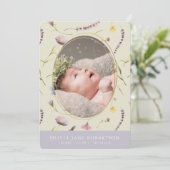 ラベンダー&デイジーガール写真誕生のお知らせ 招待状 (スタンド正面)