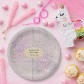 ラベンダー デコパージュ ダマスク ウェディング ペーパープレート (パーティー)