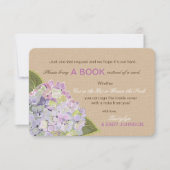 ラベンダー ハイドランジア リース 本を読むカード 招待状 (正面)