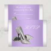 ラベンダー ハイ ヒール パーティー RSVP カード (正面/裏面)