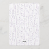 ラベンダー ハロー ベイビー ワイルドフラワー インビテーション (裏面)