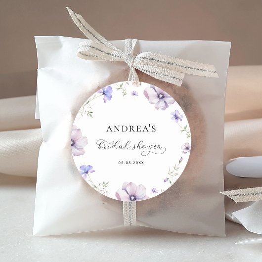 ラベンダー バイオレット パープル 春の花 シーズン ウェディング シャワー ラウンドシール