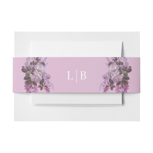 ラベンダー、バラ、ライラック結婚ズ 招待状ベリーバンド (正面例)