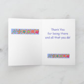 ラベンダー·パッチワーク·キルト·ブロック·アートありがとう サンキューカード (内部)