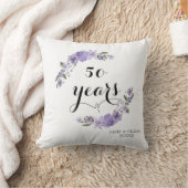 ラベンダー パープルの花 50周年記念結婚式 クッション (ブランケット)