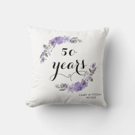 ラベンダー パープルの花 50周年記念結婚式 クッション