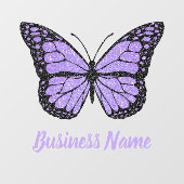 ラベンダー パープルの蝶のロゴ ウィンドウ シール ウィンドウサイン (シート)
