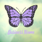 ラベンダー パープルの蝶のロゴ ウィンドウ シール ウィンドウサイン (シート3)