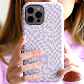 ラベンダー パープル ウェーブ チェック モノグラム Case-Mate iPhoneケース