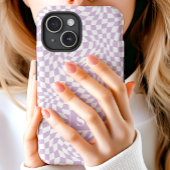 ラベンダー パープル ウェーブ チェック モノグラム Case-Mate iPhoneケース