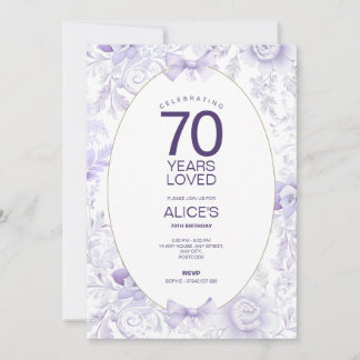 ラベンダー＆パープル エレガント フラワー 招待状