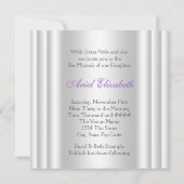 ラベンダー パープル フォト バット ミッツヴァ 招待状 (裏面)