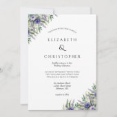 ラベンダー パープル フォーマル エレガント モダン ウェディング 招待状 (正面)