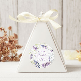 ラベンダー + パープル フラワーラウンドステッカー ラウンドシール