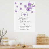 ラベンダー パープル ユリ ブライダル シャワー ウェルカム サイン (キッチン)
