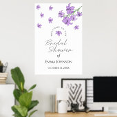 ラベンダー パープル ユリ ブライダル シャワー ウェルカム サイン (ホームオフィス)
