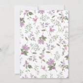 ラベンダー パープル ワイルドフラワーズ ウェディング セーブザデート (裏面)