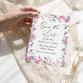 ラベンダー パープル ワイルドフラワーズ ウェディング セーブザデート