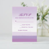 ラベンダー パープル 水彩 結婚式 RSVP カード (スタンド正面)